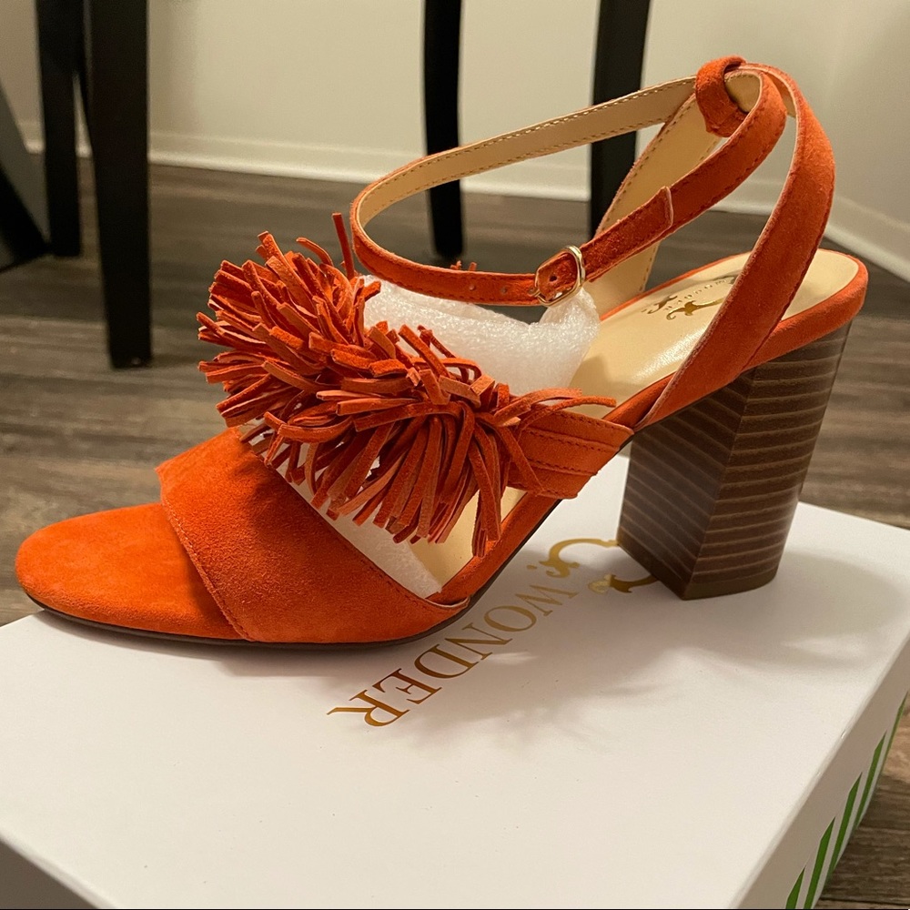 BRAND NEW Orange Fringed Fall Sandal